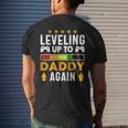 Mens Leveling Up To Daddy Again Dad Pregnancy Announcement Men's T-shirt Back Print Gifts for Him