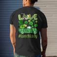 Love Lunch Lady Gnome Shamrock Saint Patricks Day Men's T-shirt Back Print Gifts for Him