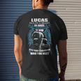 Lucas Name Gift Lucas And A Mad Man In Him V2 Mens Back Print T-shirt Gifts for Him