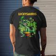 Luckysaurus Irish Leprechaun DinosaurRex St Patricks Day Men's T-shirt Back Print Gifts for Him
