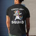 Lunch Lady Squad Dabbing Unicorn Lunch Ladies Men's Back Print T-shirt Gifts for Him