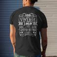 Made In 1919 100 Years Old Vintage 100Th Birthday Shirt Men's Back Print T-shirt Gifts for Him