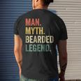Mens Man Myth Bearded Legend Dad Beard Fathers Day Vintage Men's T-shirt Back Print Gifts for Him