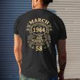 March 1964 The Man Myth Legend 58 Year Old Birthday Gifts Mens Back Print T-shirt Gifts for Him