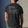 Mechanic Definition Dad Car Guy Garage Fathers Day Men's Back Print T-shirt Gifts for Him
