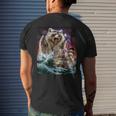 Monster Raccoon As Kraken Attack A War Ship At High Seas Men's Back Print T-shirt Gifts for Him