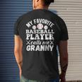 My Favorite Baseball Player Calls Me Granny Heart Ball Gifts Mens Back Print T-shirt Gifts for Him