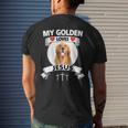 My Golden Retriever Loves Jesus Christian Family Dog Mom Dad Mens Back Print T-shirt Gifts for Him