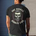One Badass Bonus Dad Fathers Day Men's T-shirt Back Print Gifts for Him