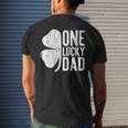 Mens One Lucky Dad Vintage St Patrick Day Men's T-shirt Back Print Gifts for Him