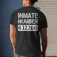 Orange Prisoner Costume Jail Break Outfit Lazy Halloween Men's T-shirt Back Print Gifts for Him