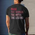 Paige The Woman Myth Legend Personalized Name Birthday Gift Mens Back Print T-shirt Gifts for Him