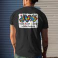 Peace Love Accept Autism Puzzle Pieces Autism Mom Dad Kids Mens Back Print T-shirt Gifts for Him