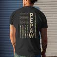 Pepaw American Military Camouflage Flag Gift Fathers Day Gift For Mens Mens Back Print T-shirt Gifts for Him