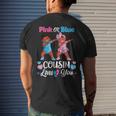 Pink Or Blue Cousin Loves You Black Baby Gender Reveal Party Men's Back Print T-shirt Gifts for Him