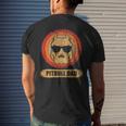 Pitbull Dad Dog With Sunglasses Pit Bull Father & Dog Lovers Men's T-shirt Back Print Gifts for Him