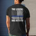 Police Officer The Legend Has Retired American Flag Cop Mens Back Print T-shirt Gifts for Him