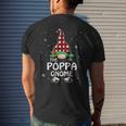 Poppa Gnome Buffalo Plaid Matching Family Christmas Funny Mens Back Print T-shirt Gifts for Him