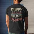 Poppy From Grandchildren Poppy The Myth The Legend Gift For Mens Mens Back Print T-shirt Gifts for Him