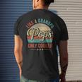 Pops Like A Grandpa Only Cooler Vintage Dad Fathers Day Mens Back Print T-shirt Gifts for Him