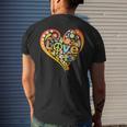 Pretty 60S 70S Hippie Peace Love Heart Peace Sign Men's Back Print T-shirt Gifts for Him