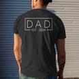Promoted To Dad 2024 New Dad Fathers Day Baby Daddy Gift Mens Back Print T-shirt Gifts for Him