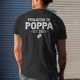 Promoted To Poppa Est2021 Pregnancy Baby Gift New Poppa Mens Back Print T-shirt Gifts for Him