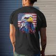 Proud American Patriotic Eagle Usa Flag 4Th July Fathers Day Men's T-shirt Back Print Gifts for Him