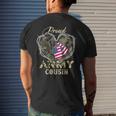 Proud Army Cousin With Heart American Flag For Veteran Men's T-shirt Back Print Gifts for Him