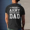 Mens Proud Army National Guard Dad American Flag Patriotic Men's T-shirt Back Print Gifts for Him