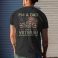 Mens Proud Im A Dad And A Veteran Nothing Scares Me Daddy Men's T-shirt Back Print Gifts for Him