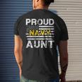 Proud Navy Aunt Us Flag Family Military Appreciation Graphic Mens Back Print T-shirt Gifts for Him