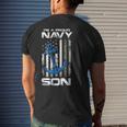 Proud Navy Son American Flag Vintage Men's T-shirt Back Print Gifts for Him