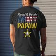 Proud To Be An Army Papaw Military Pride American Flag Mens Back Print T-shirt Gifts for Him