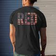 Red Fridays Remember Everyone Deployed American Flag Men's Back Print T-shirt Gifts for Him