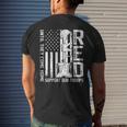 Red Remember Everyone Deployed Friday Us Military Veterans Mens Back Print T-shirt Gifts for Him