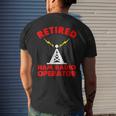 Retired Ham Radio Operator Father Radio Tower Humor Mens Back Print T-shirt Gifts for Him