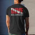 Retro Dive Galapagos Scuba Diver Vintage Dive Flag Diving Men's T-shirt Back Print Gifts for Him