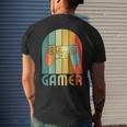 Retro Gamer Video Games Player For Game Player Gamer Dad Men's T-shirt Back Print Gifts for Him
