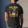 Retro Vintage Best Pug Dad Ever Fathers Day Men's Back Print T-shirt Gifts for Him