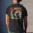 Retro Vintage Daddy Surfer Surfing Dad Men's T-shirt Back Print Gifts for Him