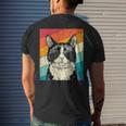 Retro Vintage Tuxedo Cat With Sunglasses Cat Lovers Men's T-shirt Back Print Gifts for Him