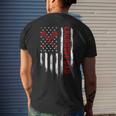 Mens Retro Vintage Usa American Flag Lacrosse Dad Patriotic Men's T-shirt Back Print Gifts for Him