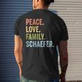 Schaefer Last Name Peace Love Family Matching Mens Back Print T-shirt Gifts for Him
