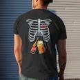 Skeleton Costume Halloween Beer Xray Matching Family Dad Gift For Mens Mens Back Print T-shirt Gifts for Him
