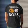 Softball Toss Like A Boss Sports Pitcher Team Ball Glove Cool Men's Back Print T-shirt Gifts for Him