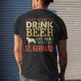 St Bernard Dad Drink Beer Hang With Dog Men Vintage Men's T-shirt Back Print Gifts for Him