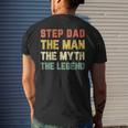 Step Dad The Man The Myth The Legend Vintage Stepdad Mens Back Print T-shirt Gifts for Him