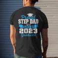 Super Proud Step Dad Of 2023 Graduate Awesome Family College Mens Back Print T-shirt Gifts for Him