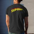 Mens Superdad Super Dad Super Hero Superhero Fathers Day Vintage Men's T-shirt Back Print Gifts for Him